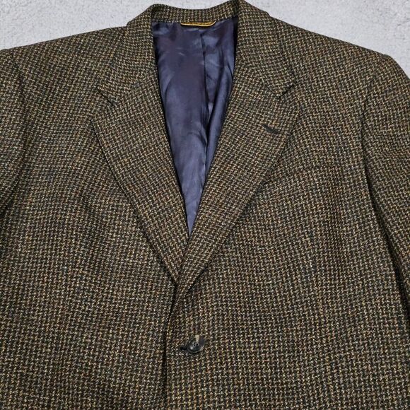 Vtg Hart Schaffner Marx Wool Tweed Blazer Sport Coat 41R (44R) Mens Brown - Picture 1 of 13